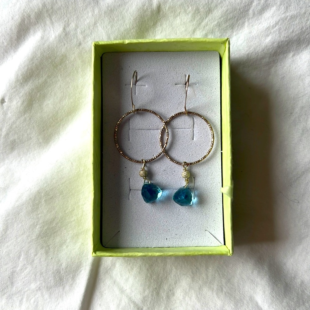 Light Blue Stone Drop Earrings